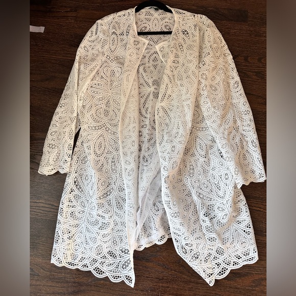 Sold - NWOT Ralph Lauren white lace duster open front XL - Picture 3 of 5